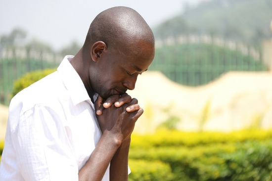 A Praying Man A man seeking God patiently in prayer, waiting to hear Him reveal His will.