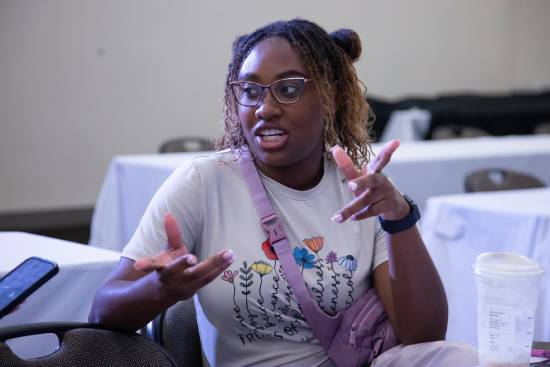 A spiritual counsellor leading a discussion on how to rebuild faith.